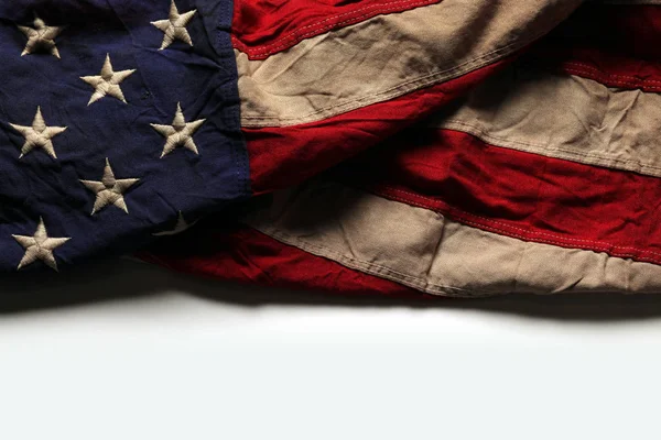 Old American flag background for Memorial Day or 4th of July — Stock Photo, Image