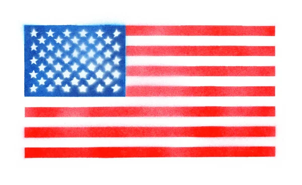 Spray bemalt amerikanische Flagge Hintergrund — Stockfoto