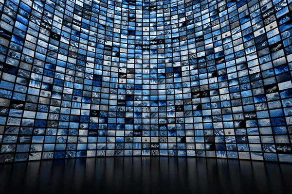 Giant multimedia video and image wall — Stock Photo, Image