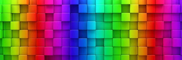 Ουράνιο τόξο πολύχρωμο μπλοκ αφηρημένα φόντο - 3d καθιστούν — Φωτογραφία Αρχείου