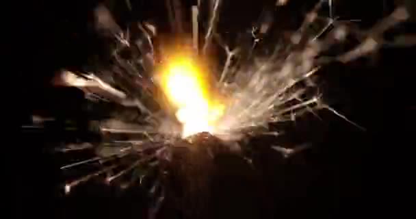 Close Burning Sparkler — Stock Video