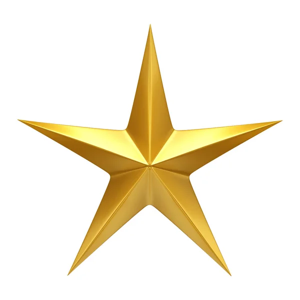 Zlatá hvězda - 3d vykreslení — Stock fotografie