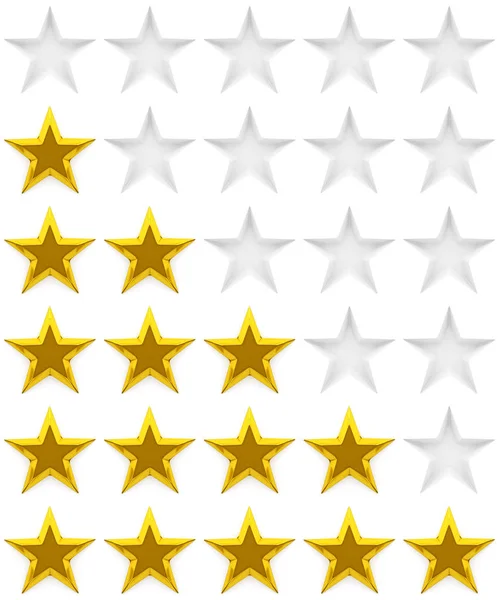 Zero to five star review or rating - 3d rendering