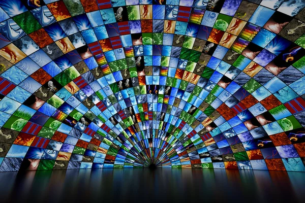 Vídeo multimedia gigante y muro de imagen — Foto de Stock