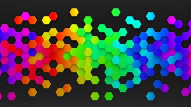 Colorful hexagon wallpaper or background clipart