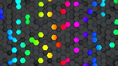 Colorful hexagon wallpaper or background clipart