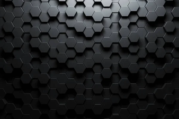 Dark hexagon wallpaper or background — Stock Photo, Image