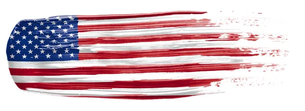 Mancha de pintura en los colores de la bandera americana — Foto de Stock