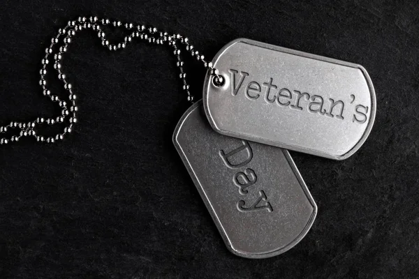 Old military dog tags - Veteran's Day — Stock Photo, Image