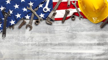İnşaat ve manufa ile İşçi Bayramı veya Amerikan emek kavramı