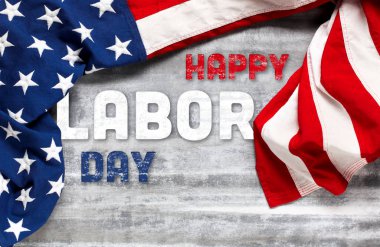 Yıpranmış beyaz ahşap arka plan üzerinde Amerikan bayrağı. Abd Emek için 