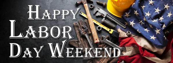 Happy Labor Day background with construction and manufacturing t — Stok Foto