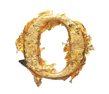 Kaba altın yaprağında alfabe ve sayılar