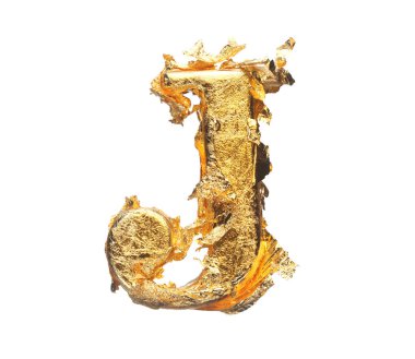 Kaba altın yaprağında alfabe ve sayılar