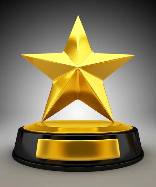 Golden star trophy - 3d render — Stock Photo, Image