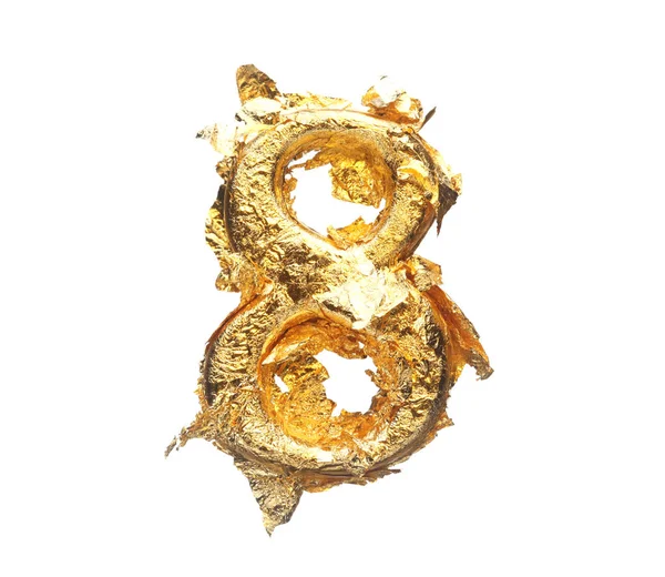 Kaba altın yaprağında alfabe ve sayılar