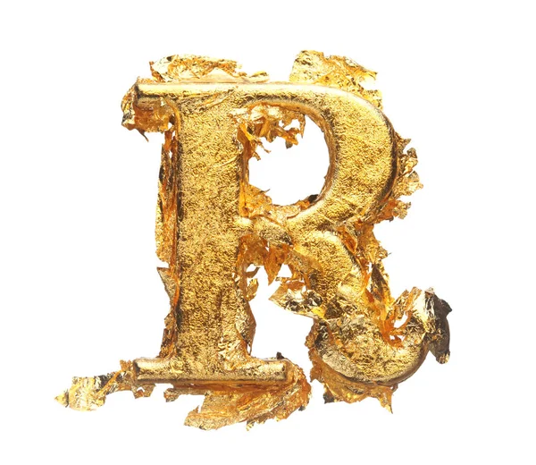 Alfabeto e numeri in foglia d'oro grezzo — Foto Stock