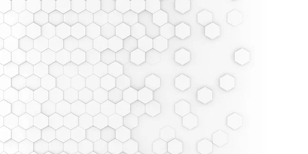 Helles weißes abstraktes Sechseck Tapete oder Hintergrund - 3d rende — Stockfoto