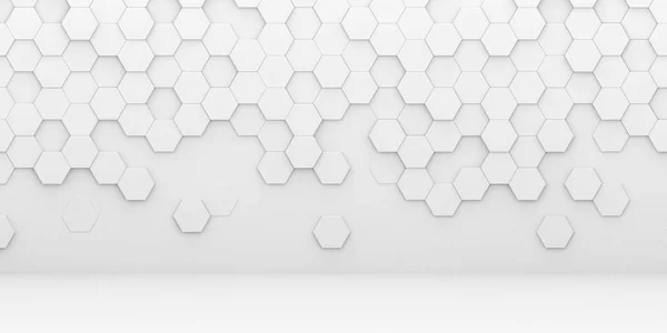 Bright white abstract hexagon wallpaper or background - 3d rende — Stock Photo, Image