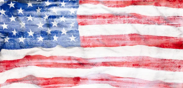 Grob lackierte uns amerikanische Flagge und ein abstrakter Patriotismus zurück — Stockfoto