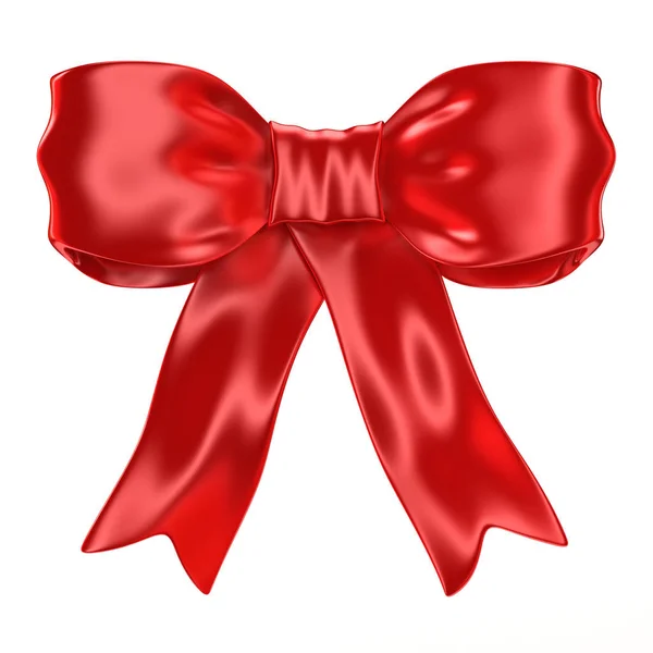 Shiny satin red ribbon isolated on white - 3d render — Stock Photo, Image