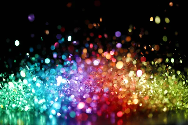 Regenboog van sprankelende glinsterende lichten abstracte achtergrond — Stockfoto