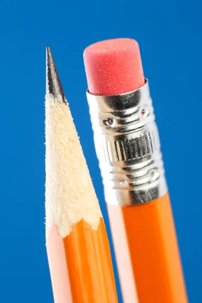 Close Yellow Pencil Tip Eraser — Stock Photo, Image