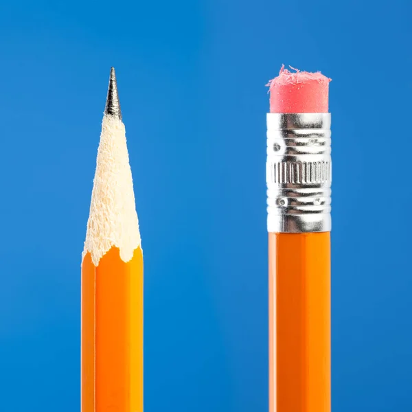 Close Yellow Pencil Tip Eraser — Stock Photo, Image