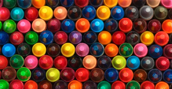 Collection Colorful Crayons Mixed Together — Stock Photo, Image