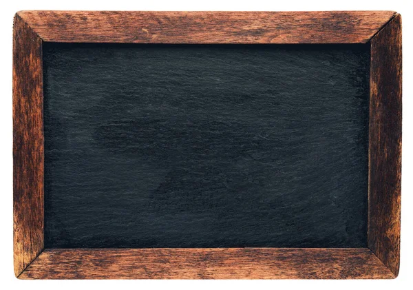 Chalkboard Vintage Velho Com Moldura Madeira Desgastada Quadro Negro Vazio — Fotografia de Stock