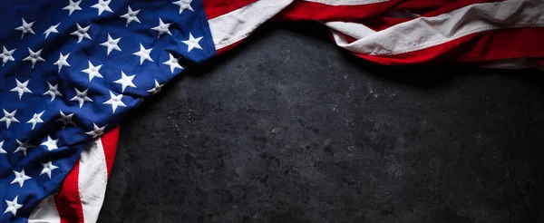 Amerikanische Flagge Auf Schwarzem Hintergrund Für Den Usa Memorial Day — Stockfoto