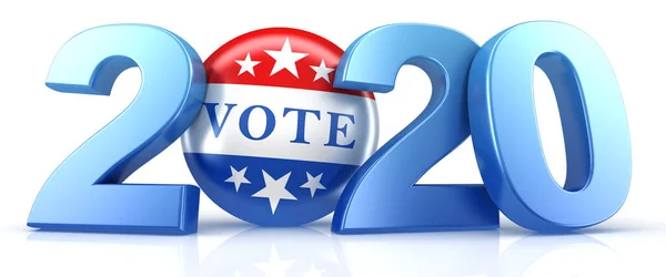 Vote 2020 Épinglette Rouge Blanche Bleue 2020 Avec Texte Vote — Photo