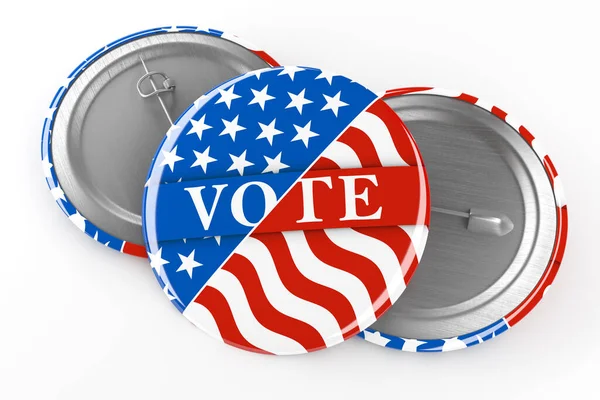 Pino Votação Americano Vermelho Branco Azul Botão Votação Para Eleição — Fotografia de Stock