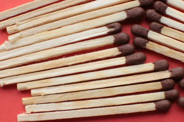 bir maç makro fotoğraf, bir yangın aydınlatmak için maç yakın çekim bir dizi