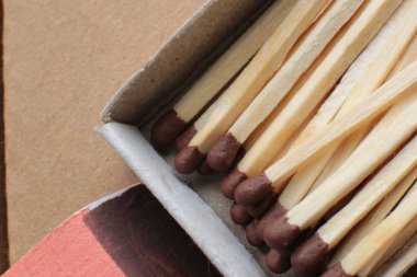 bir maç makro fotoğraf, bir yangın aydınlatmak için maç yakın çekim bir dizi