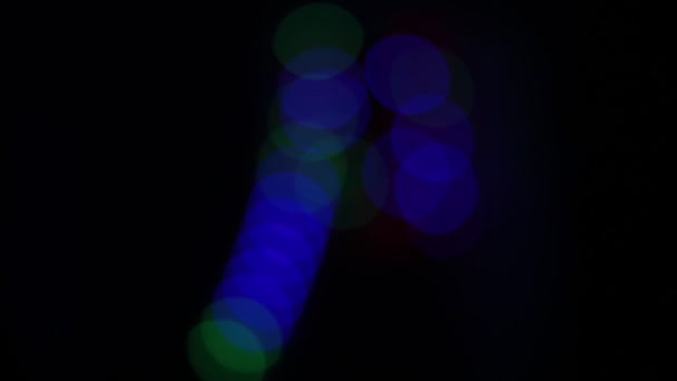 Bokeh Sotto Forma Cerchi Lampeggianti Diversi Colori — Video Stock