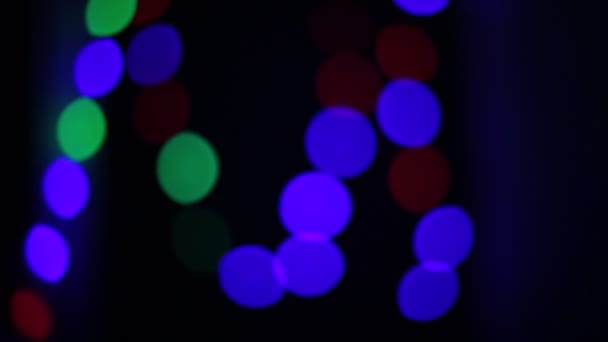 Bokeh Forma Círculos Piscando Cores Diferentes — Vídeo de Stock