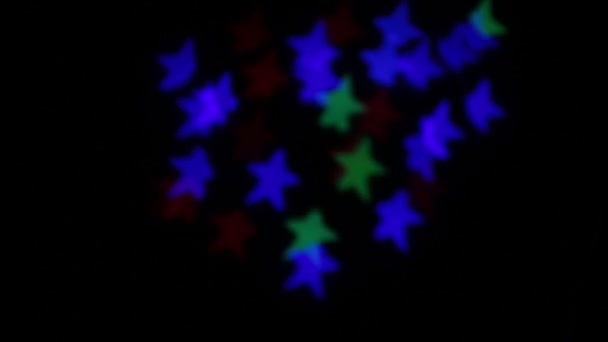 Formă Stea Bokeh Intermitent Culori Diferite — Videoclip de stoc