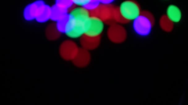 Bokeh Sotto Forma Cerchi Lampeggianti Diversi Colori — Video Stock