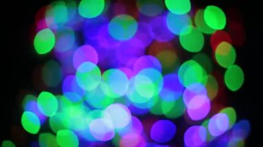 Yanıp sönen renkli daireler, alışılmadık şekil bokeh gibi çelenk