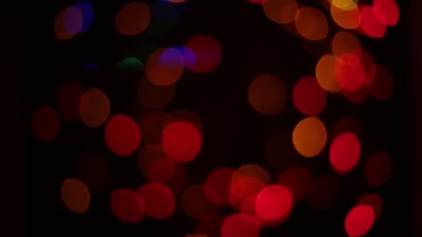 Círculos Colores Intermitentes Guirnalda Como Bokeh Forma Inusual — Vídeos de Stock