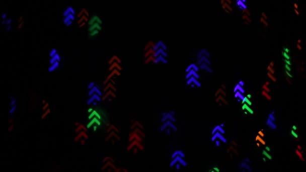 Flashing Multicolored Figures Geothermic Trees Garland Lights Unusual Shape — Stock Video