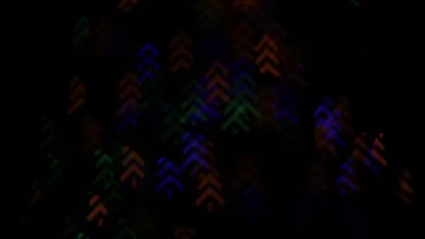 Мигающие Разноцветные Фигуры Геотермических Деревьев Гирлянда Огней Необычной Формы — стоковое видео