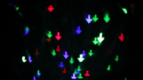 Garland Lichtgevende Vormen Pijl Verschillende Kleuren — Stockvideo