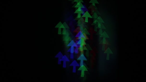 ガーランド発光形状矢印異なる色 — ストック動画