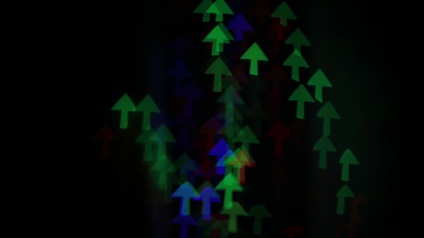 Ghirlanda Forme Luminose Freccia Colori Diversi — Video Stock