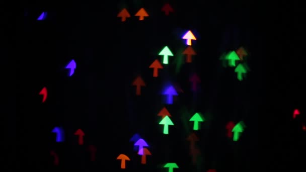 ガーランド発光形状矢印異なる色 — ストック動画