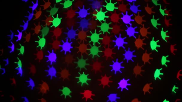 Sfondo Luci Bokeh Forma Sole Cerchio Con Punte Multicolore Diverso — Video Stock