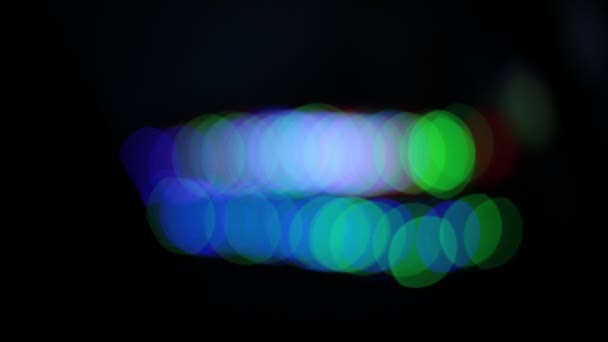 Fondo Luces Bokeh Forma Círculos Multicolores Diferentes Brillo Brillante Bombillas — Vídeos de Stock