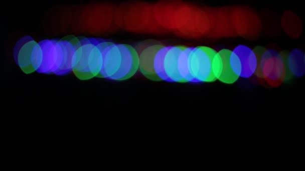 Fundo Bokeh Luzes Forma Círculos Multicoloridos Diferentes Brilhantemente Brilho Lâmpadas — Vídeo de Stock